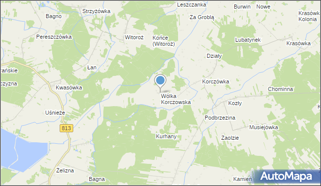 mapa Wólka Korczowska, Wólka Korczowska na mapie Targeo